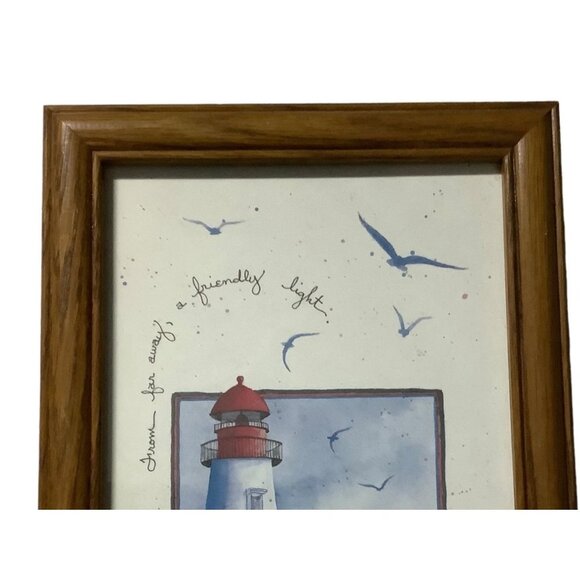 Vtg D. Morgan "From far away, a Friendly Light" 1994 Lighthouse Print 8.5"x15.5" - Picture 2 of 9